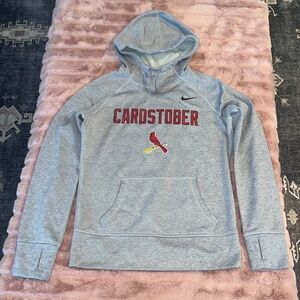 Nike Therma Fit Men's Gray Pullover Hoodie Long Sleeve CARDSTOBER S MLPB 2015